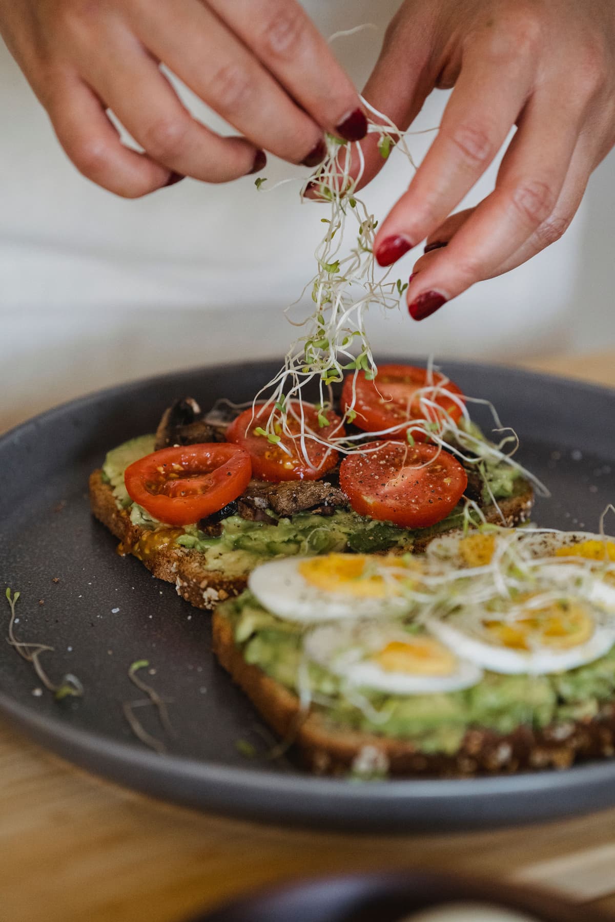 Fine dining plating with microgreens